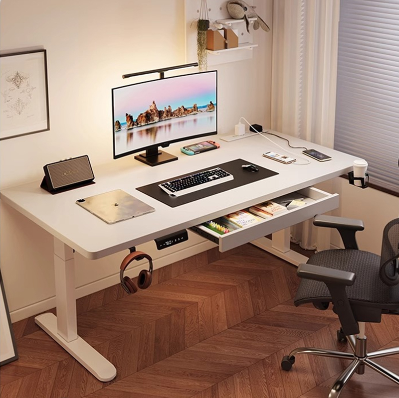 Dual Monitor Desk Setup - Bureau debout électrique moderne en fer