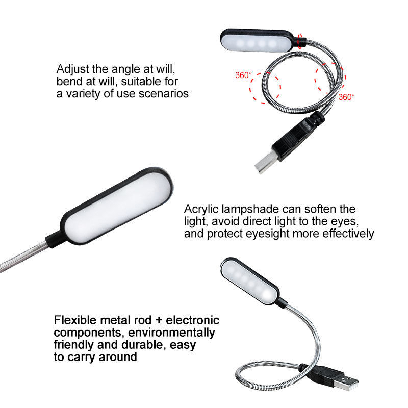 Mini 4 LED lampe de livre Port - Desk Setup Notebook avis et prix