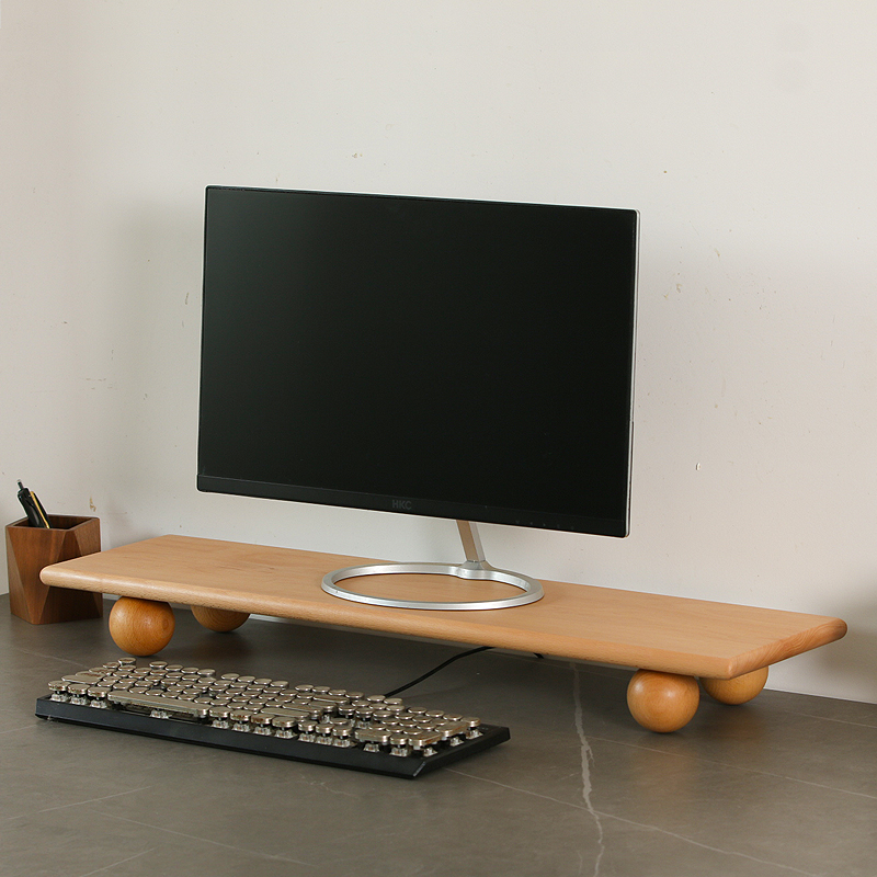 Support de bureau en bois natu - Dual Monitor Desk Setup avis et prix
