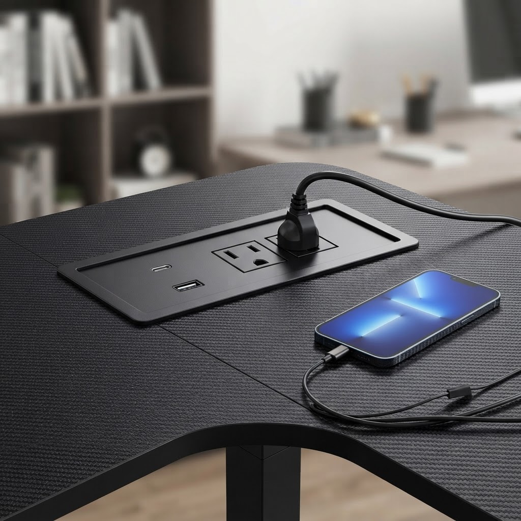 Bureau électrique en forme de  - Dual Monitor Desk Setup avis et prix