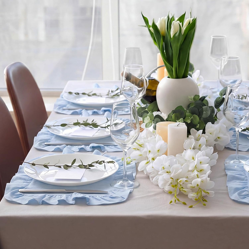 Set de table en coton à volant - Desk Setup Wallpaper avis et prix